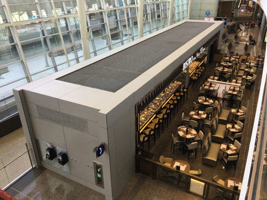 Airport of Calgary in Calgary, Canada using Fundermax's Max Compact Interior panels.