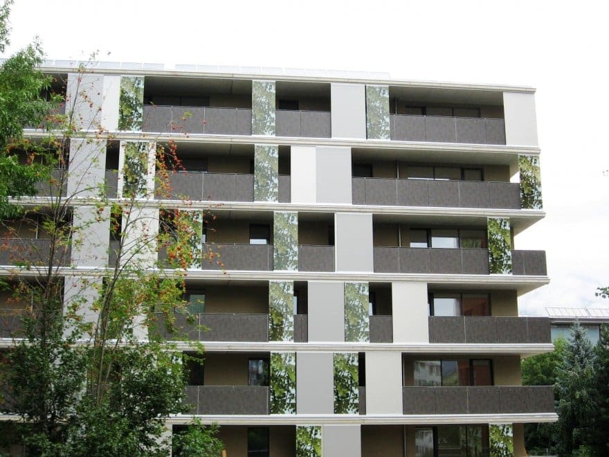 The Lodenareal Passive Apartment Building in Austria using Individualdecor Exterior Panels
