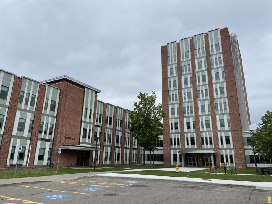 Max Compact Exterior HPL panels from Fundermax for the Binghamton University Science II.